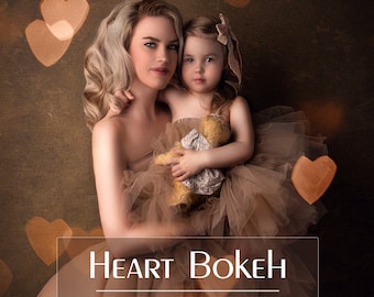 60 Hearts Bokeh Overlays - Valentines Overlays - Hearts Overlay - Gold - Pink - Red - Photoshop Overlay - Pink Bokeh - Hearts Background