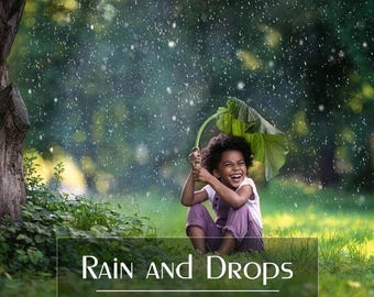 85 Rain Overlays - Rain Drops - Water Ripples - Light Bokeh - Realistic Rain