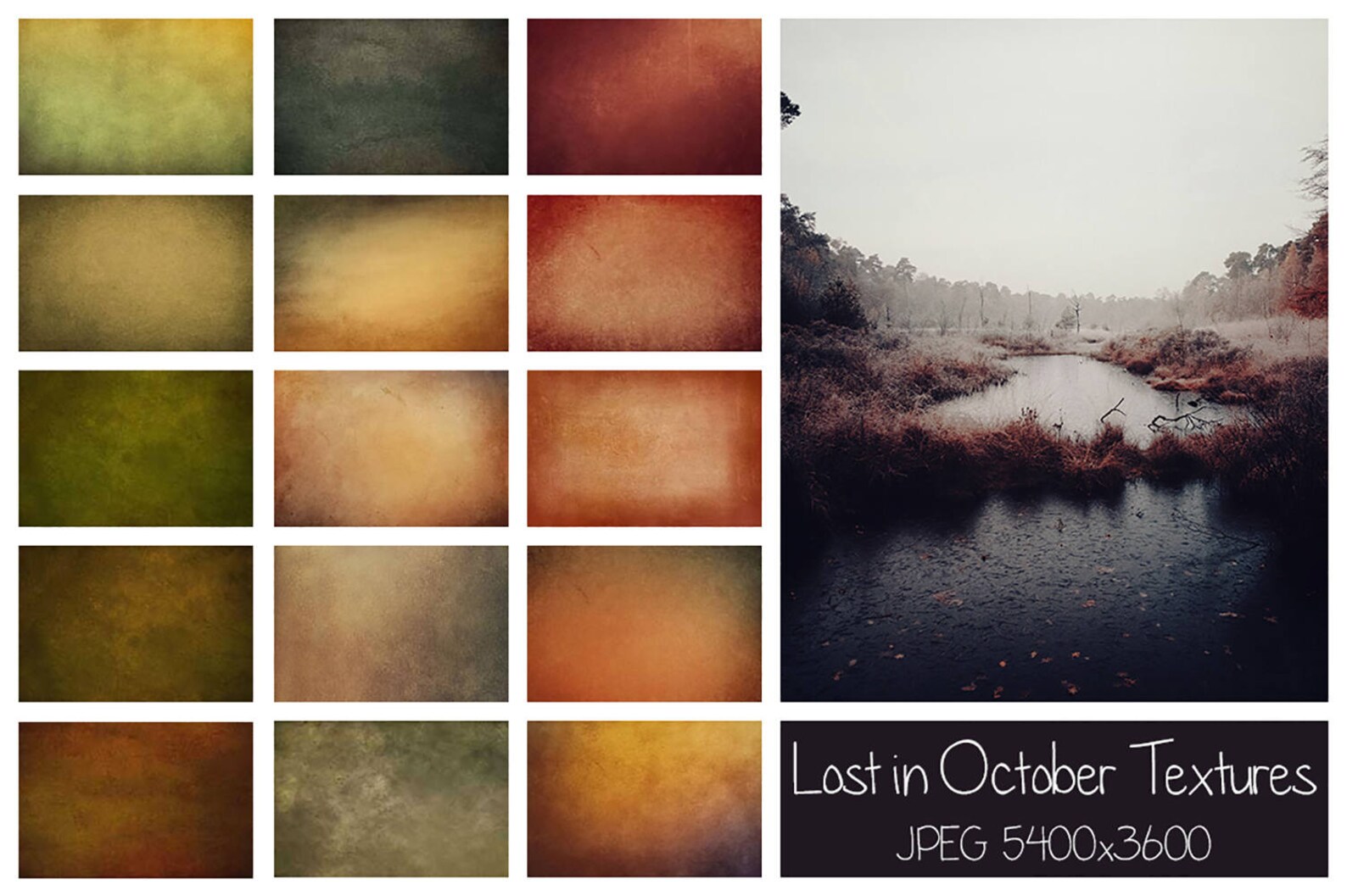 Autumn Landscape Bundle - 60 Fall Actions - 25 Fog Overlays - 15 Autumn ...