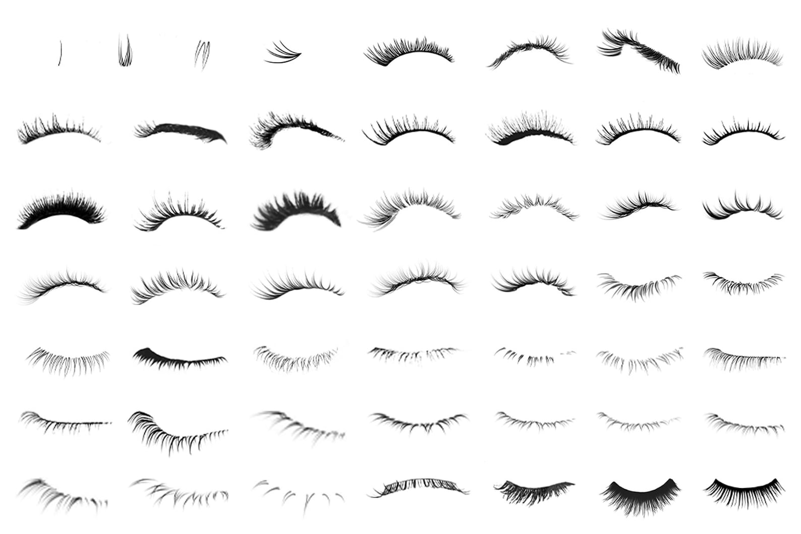 Object Show Lashes 50 Lashes Overlays - Eyelashes PNG - Portrait - Photo Editing - Eye ...