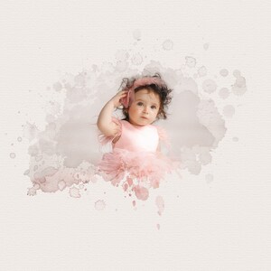 30 Watercolor Portrait Masks - Clipping Masks - Watercolor Overlays - Watercolor Brush - PNG Frame - Watercolor Textures - Photoshop Brushes image 2