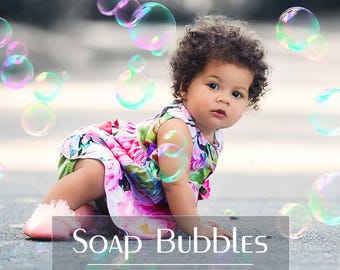 30 Colorful Soap Bubbles Overlays - Dreamy Photoshop Overlays - PNG - Transparent Background