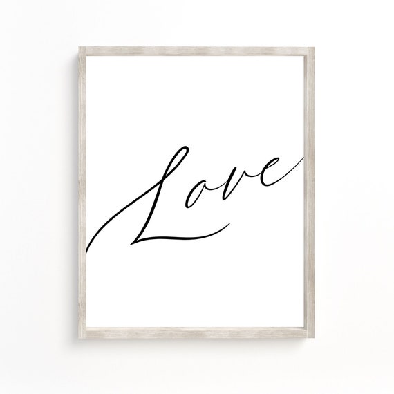 Love Script Printable Wall Art Printable Love Print Love Wall | Etsy