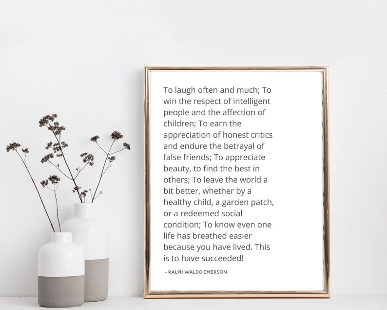 Ralph Waldo Emerson Quote Art Print: Book Lover Gift (digital Download ...