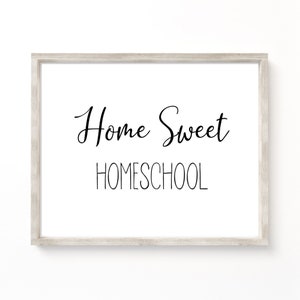 Home school wall art, home sweet homeschool, homeschool family, homeschool room, homeschool mom, Farmhouse Homeschool decor. Homeschool Mama
