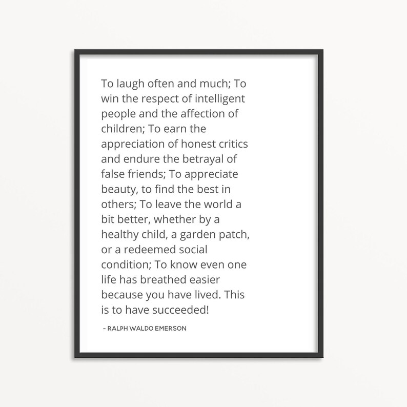 Ralph Waldo Emerson Quote Art Print: Book Lover Gift (digital Download ...