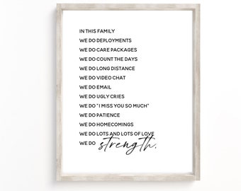 In This House We Do Deployment , Army, Marine, Navy, Air Force, Military Family Sign, Army Family Gift, Military Wife Gift, National Guard