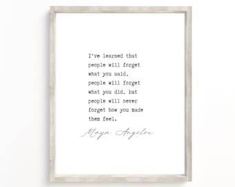 Maya Angelou Quote Print: Inspirational Wall Art (Digital Download)