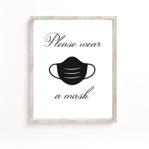 Please Wear A Mask Sign, Face Mask Sign, Face Masks Required, Please wear a Face Mask Print, Shop Window Sign Printable, Printable Mask Sign