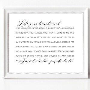 Just Be Held Print, Casting Crowns Art, Casting Crowns Song Lyric ...