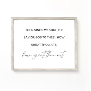 How Great Thou Art Printabl Wall Art, Hymn Wall Art, Christian Gift, Hymn Print, Bedroom Wall Decor, Christian Wall Art Confirmation Gift