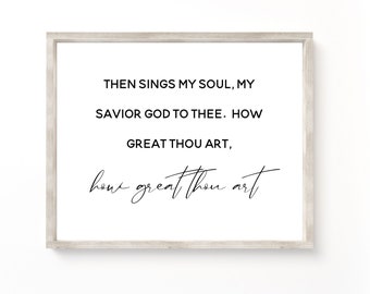 How Great Thou Art Printabl Wall Art, Hymn Wall Art, Christian Gift, Hymn Print, Bedroom Wall Decor, Christian Wall Art Confirmation Gift