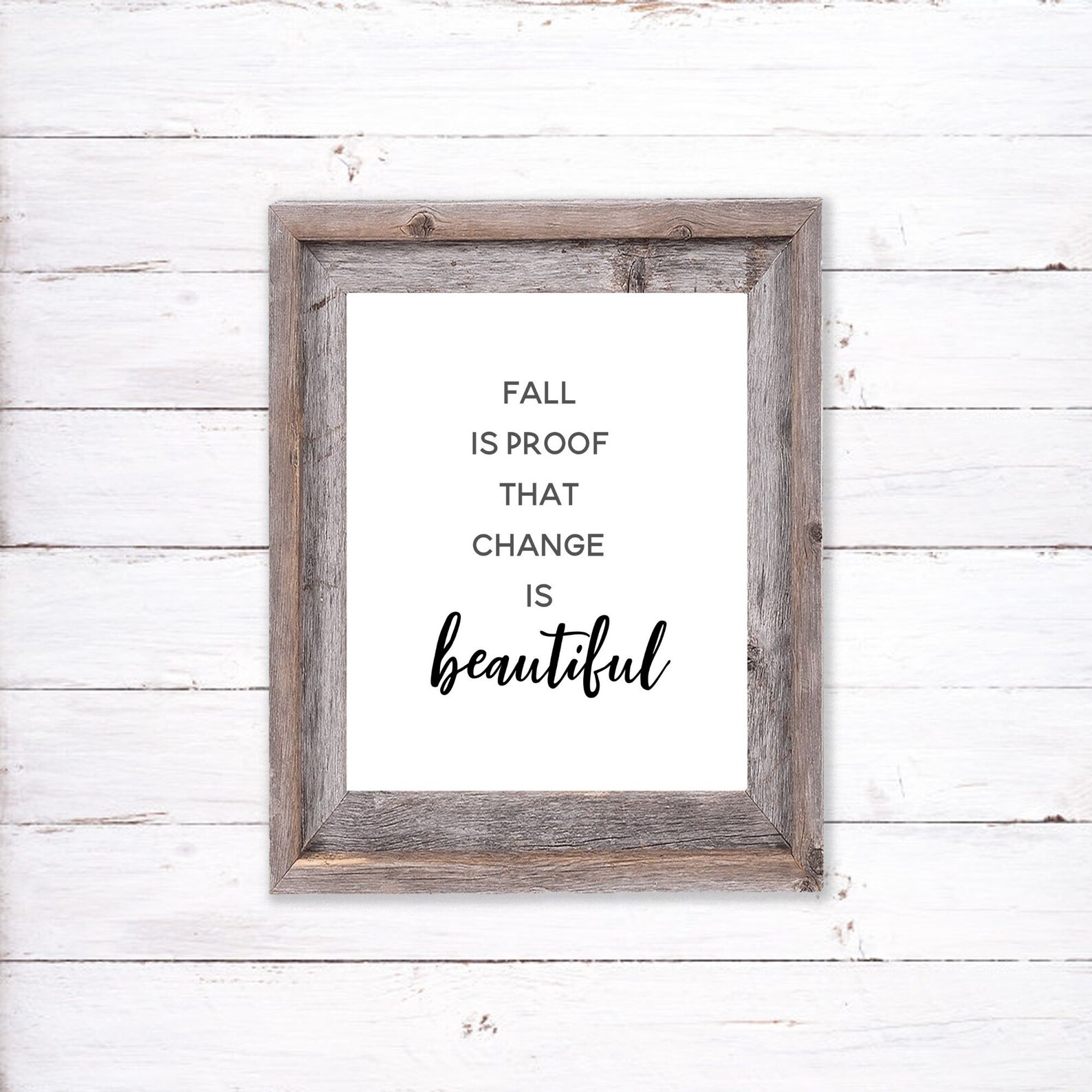 Fall is Proof That Change is Beautiful Sign, Fall Wall Decor, Signs for ...