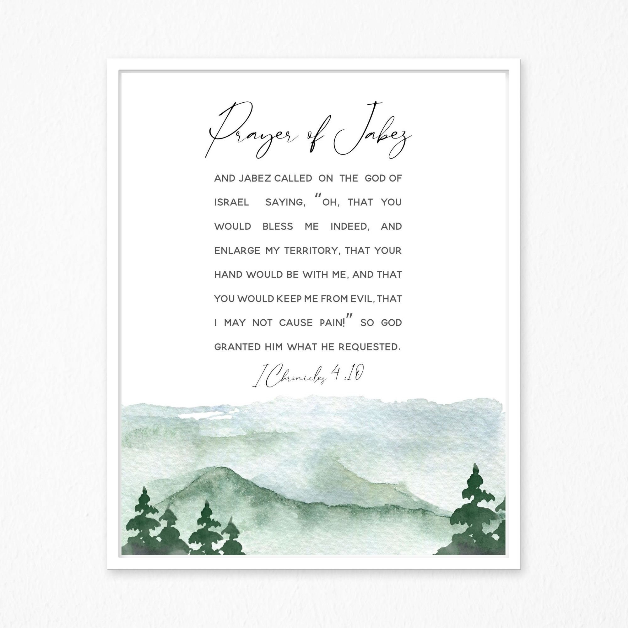 Poster Prière de Jabez 1 Chroniques 4:10 Bible