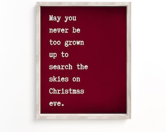 Christmas Eve Quote Art: Printable Holiday Wall Decor (Digital Download)