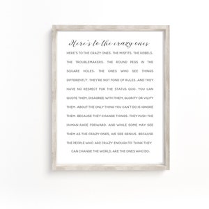 Here's to the Crazy Ones Print: Rob Siltanen Quote (Digital Download)