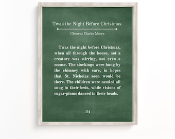 Twas the Night Before Christmas Print: Clement Clarke Moore Poem (Digital Download)