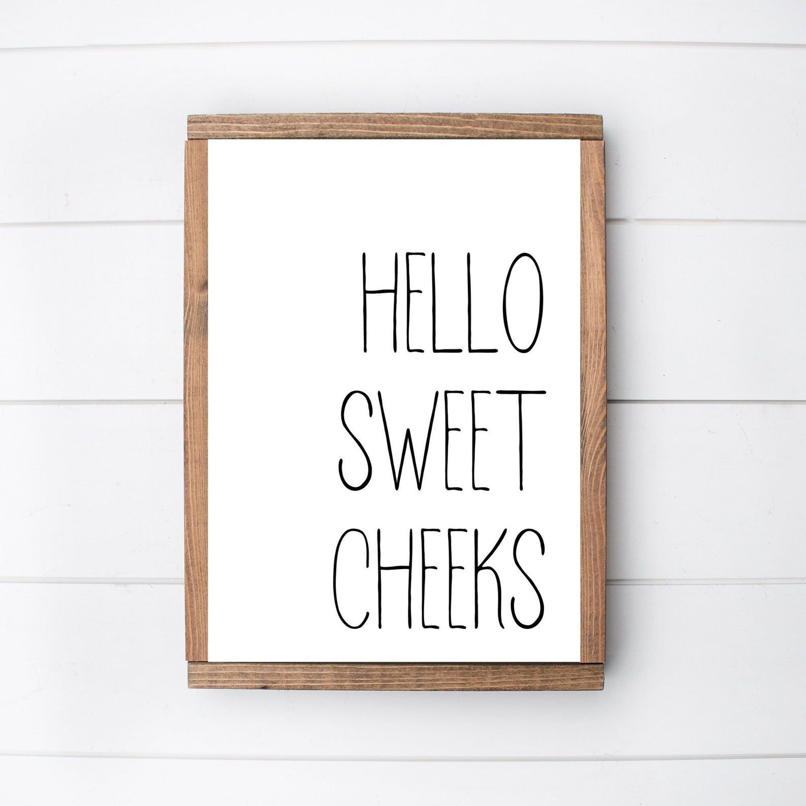 Hello Sweet Cheeks Printable Art, Nursery Decor, Bathroom Quote ...