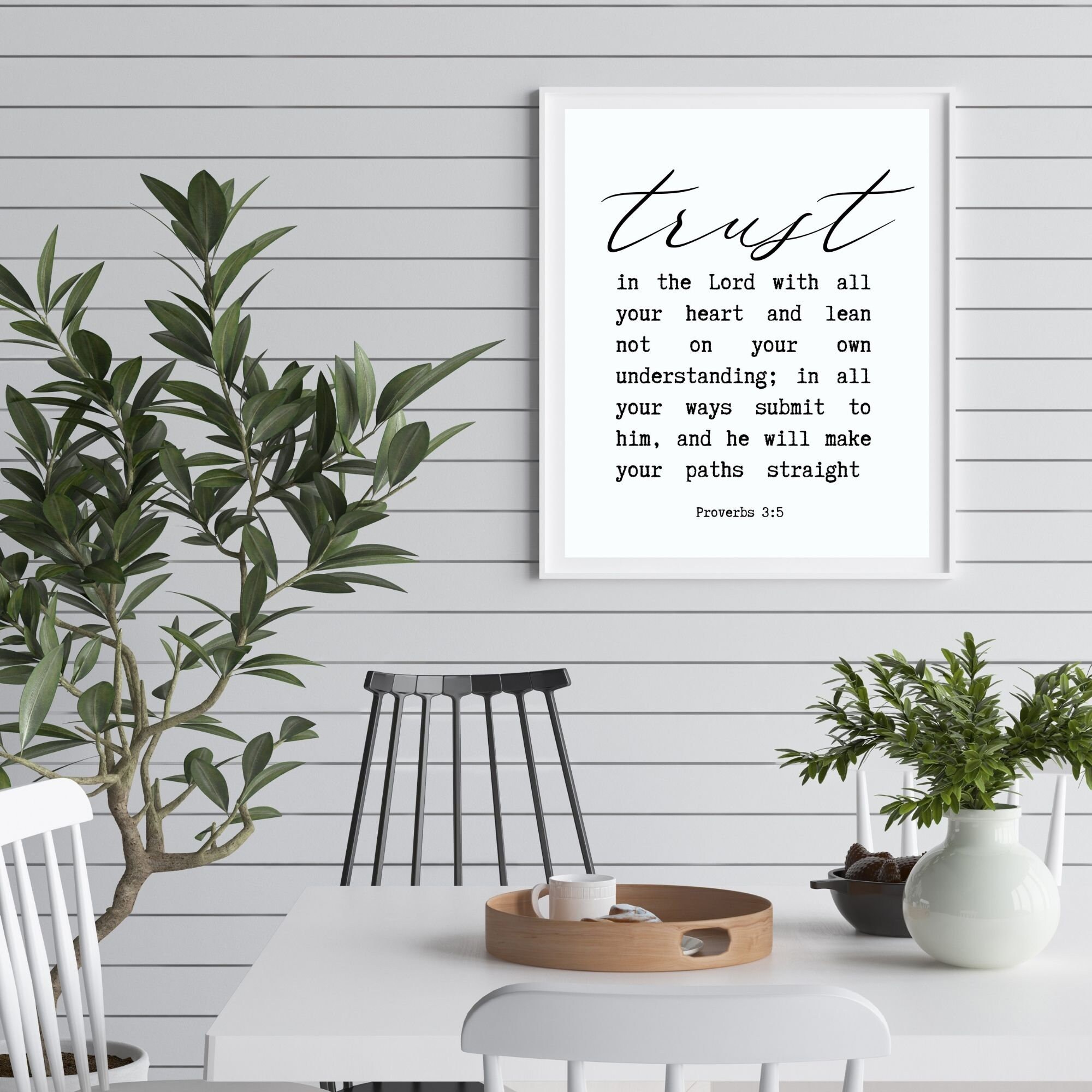Proverbs 3:5-6 Trust in the Lord Bible Verse Wall Art, Bible Verse ...