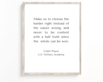 Cadet Prayer Print: U.S. Military Academy Quote (Digital Download)