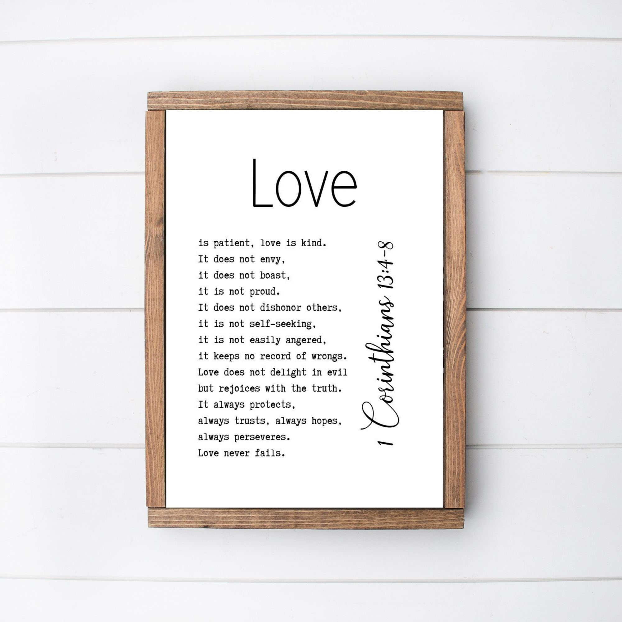 1 Corinthians 13:4-8 Love Scripture Art, Christian Wall Art (digital ...