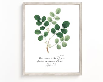 Psalm 1:3 Printable, hat person is like a tree planted by streams of water, Scripture Printable, Popular Bible Verse Wall Art, Bible Quote
