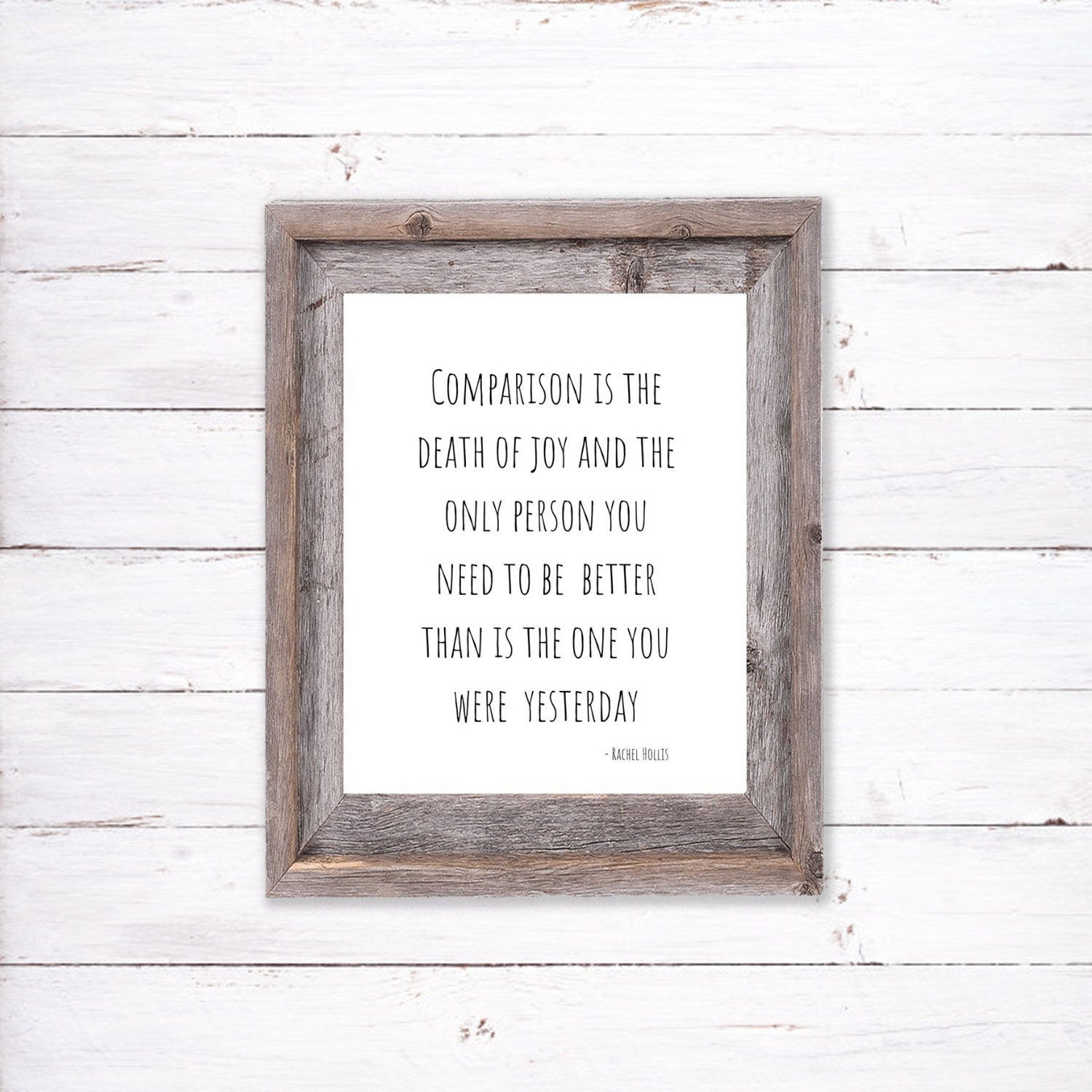 Comparison is the Death of Joy Hollis Quote Girl Go Wash Etsy