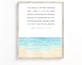 Great Is Thy Faithfulness Hymn Print, Christian Home Decor (Digital Download)