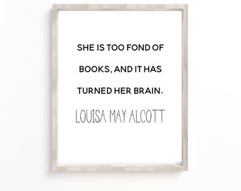 Impresión con cita de Louisa May Alcott: Arte mural literario (descarga digital)