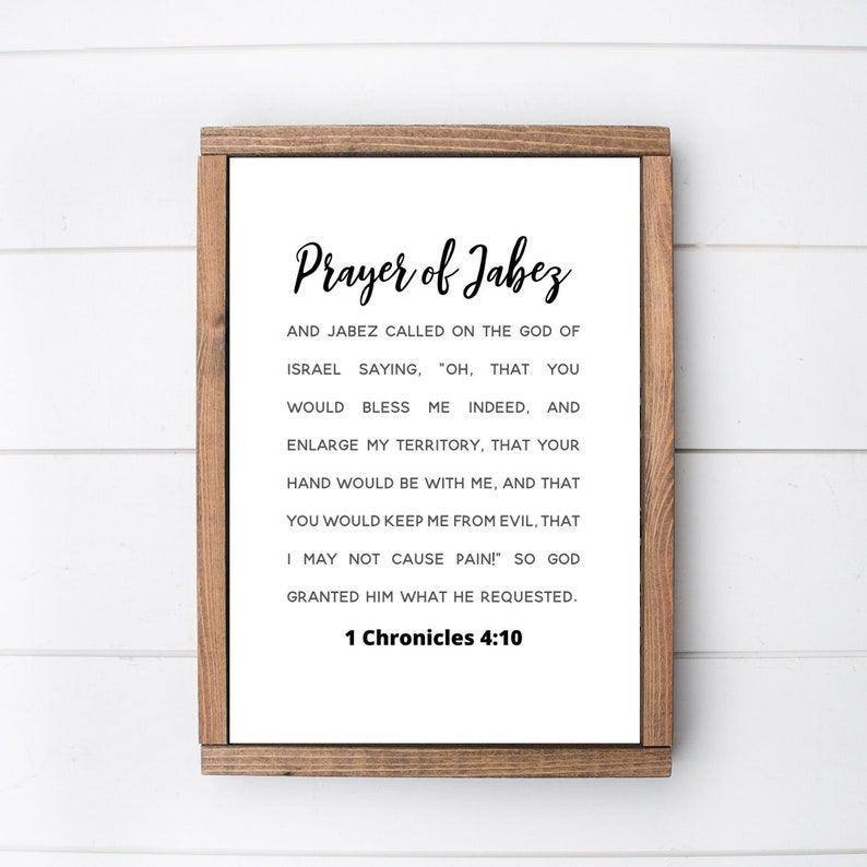 Prière De Jabez - Art Mural 1 Chroniques 4:10 - Poster Qualité Musée