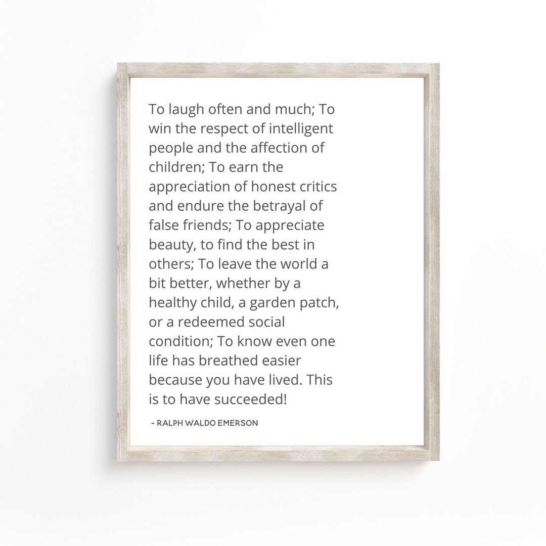 Ralph Waldo Emerson Quote Art Print: Book Lover Gift (digital Download ...