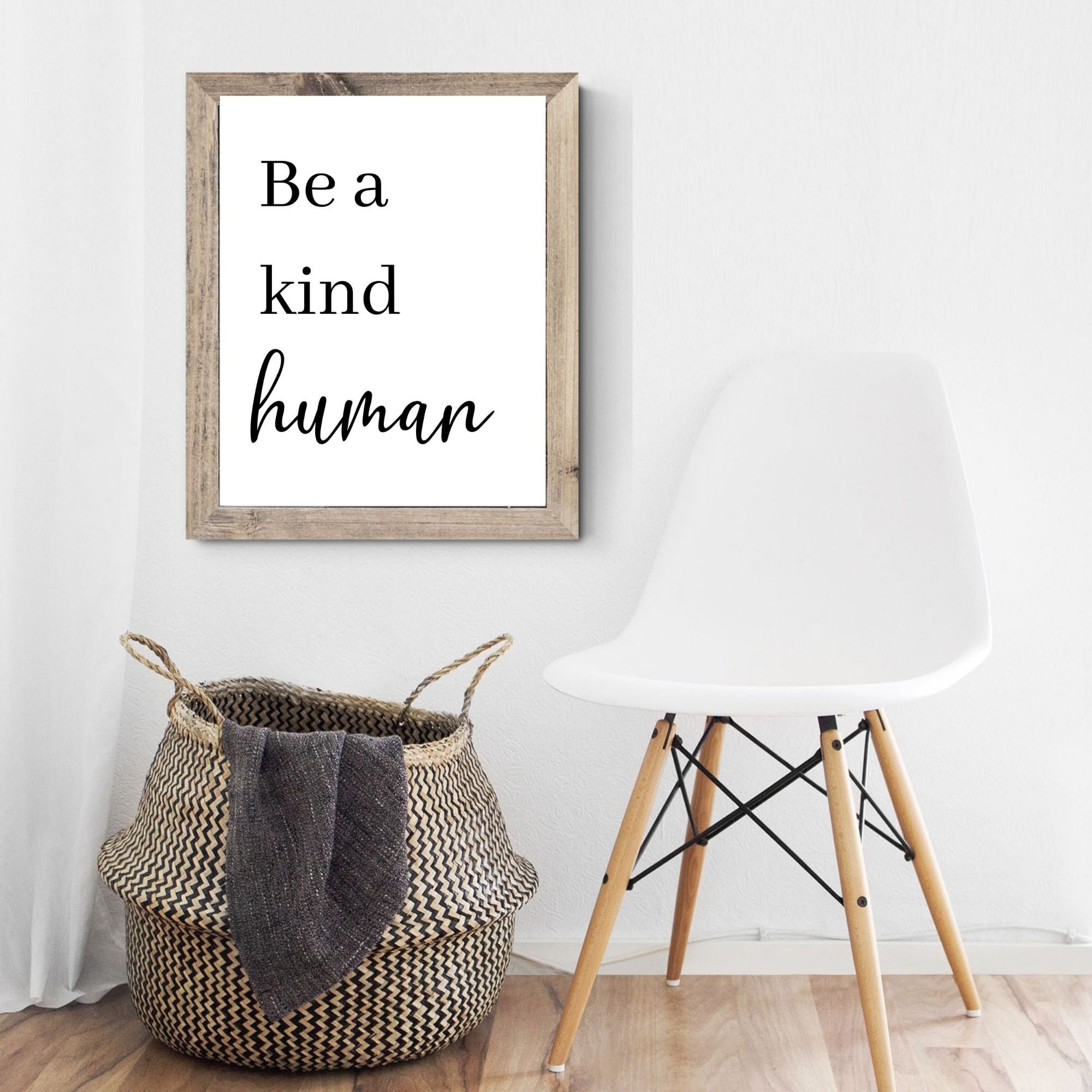 Be a Kind Human Poster, Positive Quote Print, Inspirational Quote ...