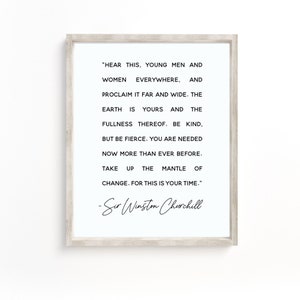Winston Churchill Quote Wall Art Print, Graduation Gift, Motivational Poster, Home Decor quote, Home Inspirational, War Inspirational Quote