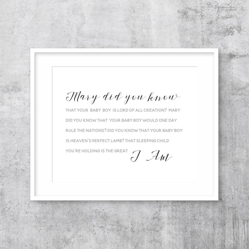 Mary Did You Know Christmas Print Xmas Print Baby Jesus - Etsy
