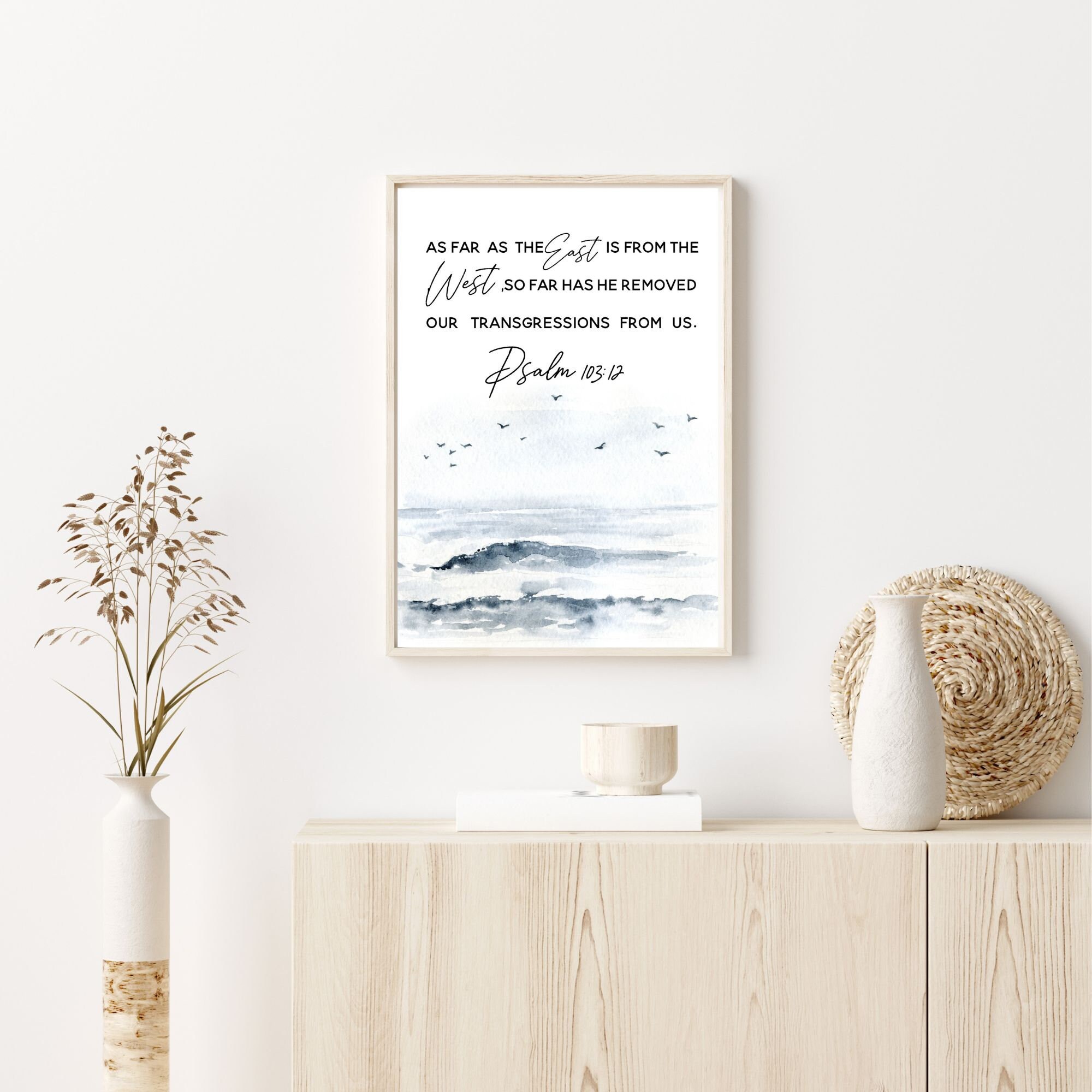 Psalm 103:12 as Far as the East is From the West Baptism Gift Christian ...