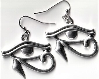 Silver Egyptian Eye Earrings