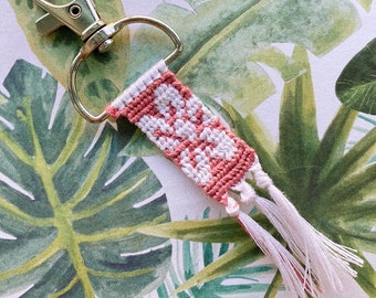 Tropical Hawaiian Keychain - Friendship Bracelet Keychain - Bestfriend Gift - Boho - Summer - Surfer - Keychain