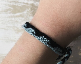 Mint and Black Ocean Wave Friendship Bracelet - Summer Jewelry - Boho Jewelry - Best Friend Gift