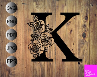 Download Floral Letter K Etsy