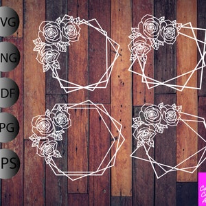 Floral Geometric Border SVG: Papercut Template (Digital Download)
