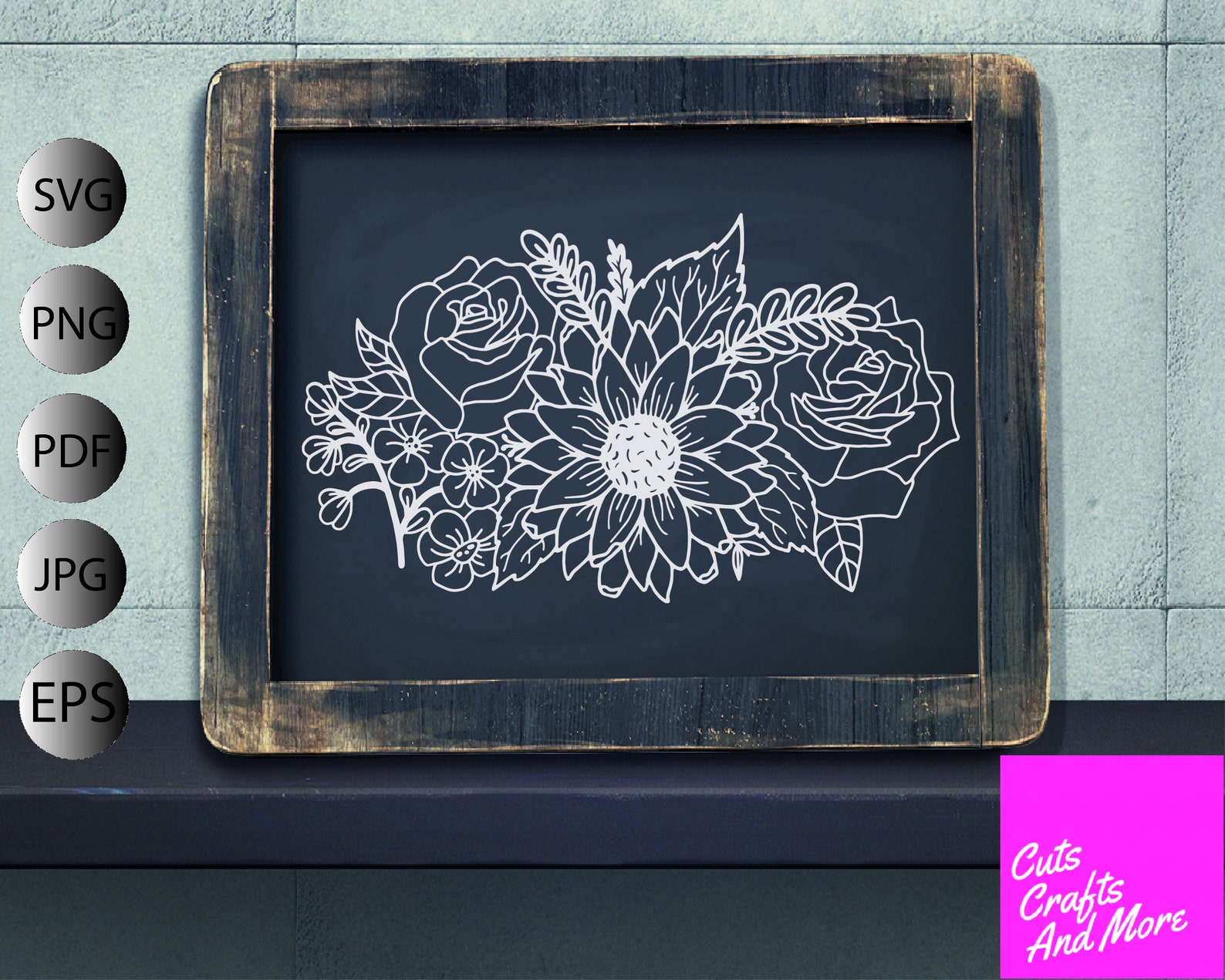 Floral Border SVG Flowers Svg Cricut Silhouette Svg Pdf Png - Etsy UK