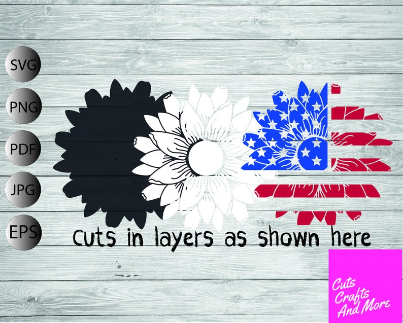 Download Sunflower SVG Patriotic SVG Cricut Silhouette American | Etsy