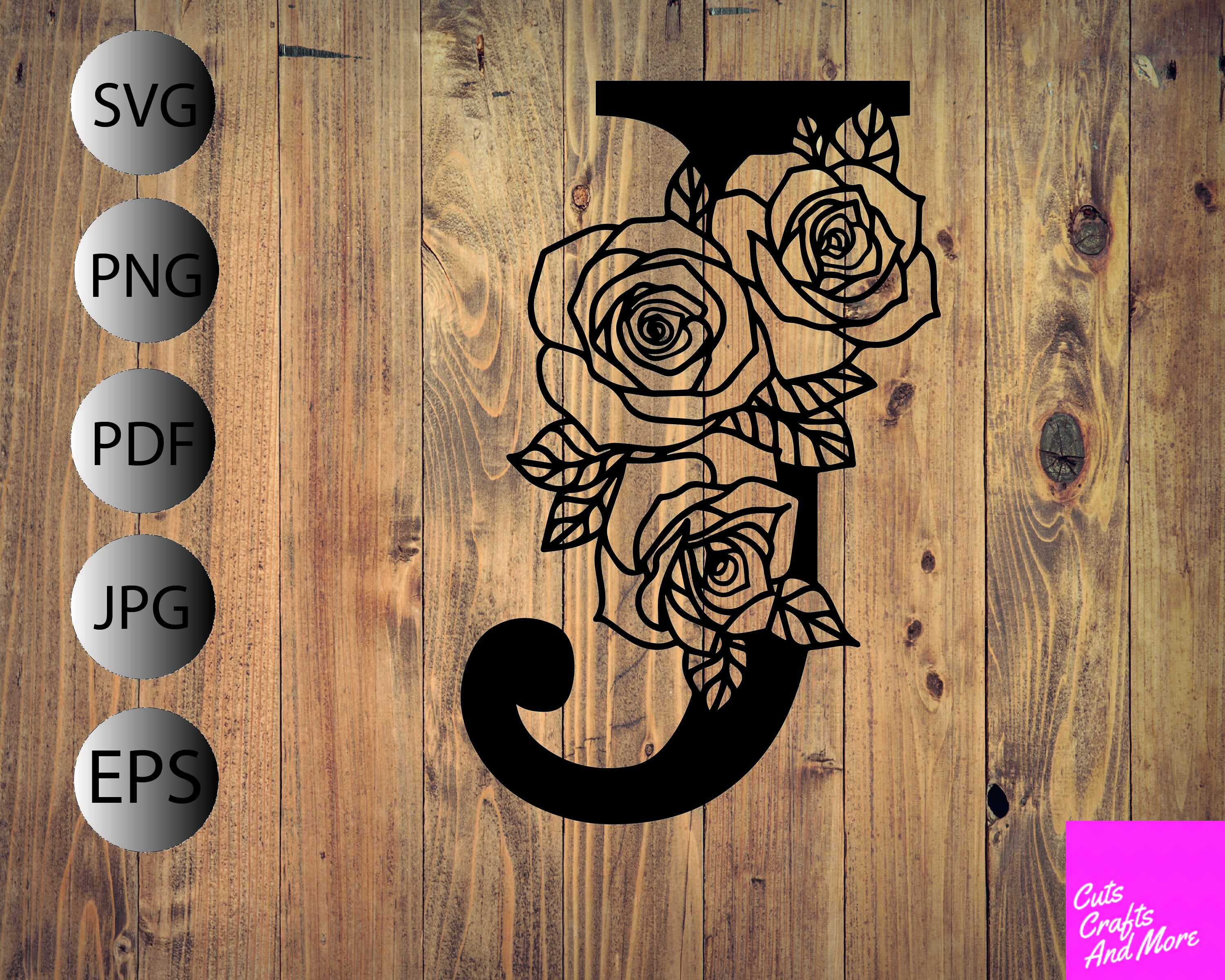 Download Floral Letter J Alphabet Cricut Silhouette svg pdf png | Etsy