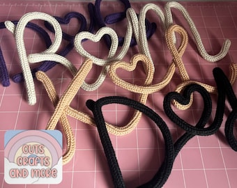 Personalised Knitted Wire Initials with Heart, Anniversary Gift