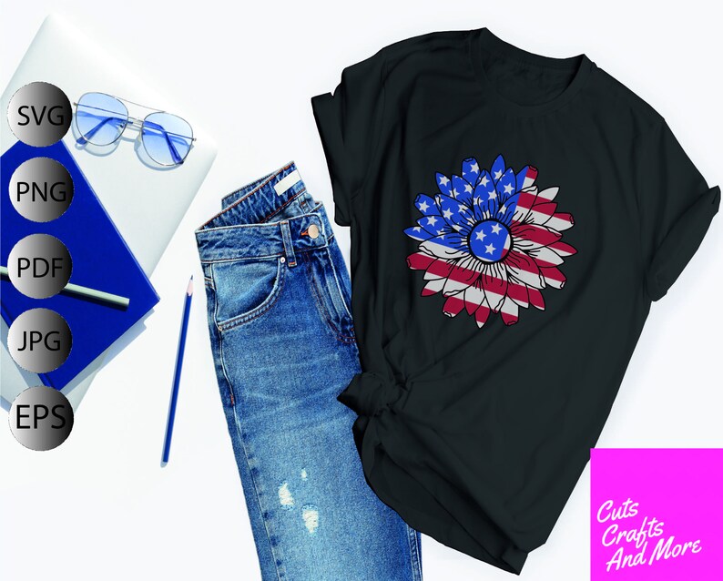 Download Sunflower SVG Patriotic SVG Cricut Silhouette American | Etsy