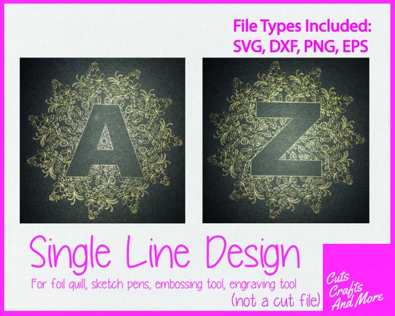 Foil Quill Single Line Floral Element Bundle SVG Dxf Eps Png Design Sketch  Write Draw Engrave Emboss for Cricut Silhouette Sublimation 