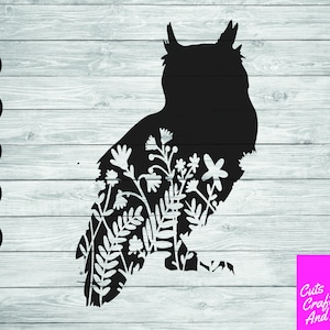 Floral Owl SVG: Cricut, Silhouette, Paper Cutting (Digital Files)