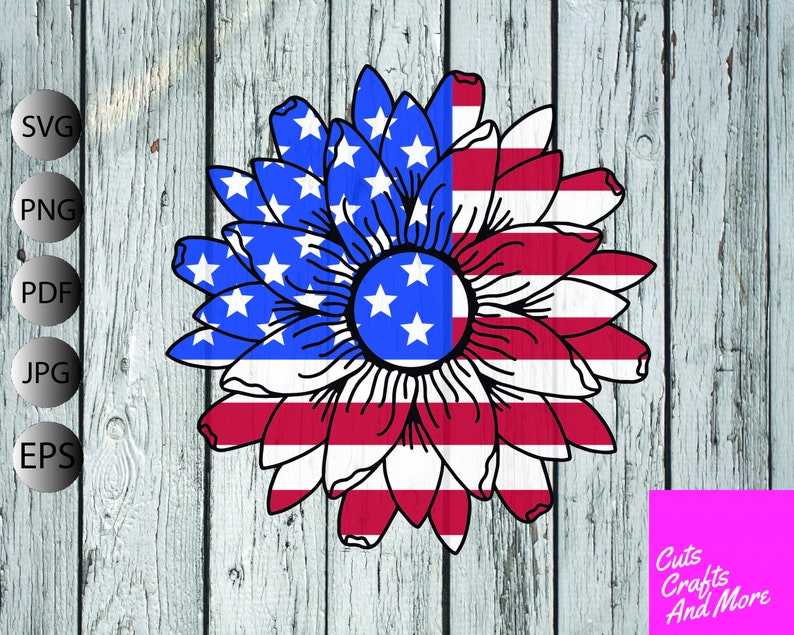 Download Sunflower SVG Patriotic SVG Cricut Silhouette American | Etsy