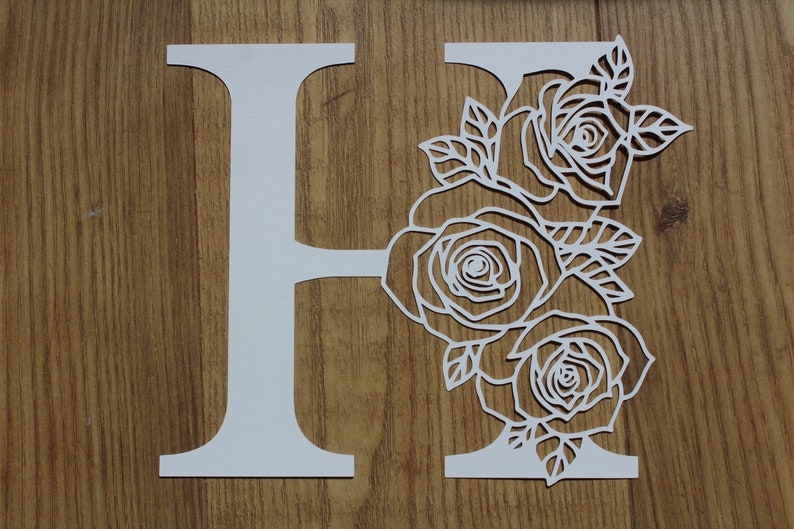 Download Floral Letter H Alphabet Cricut Silhouette svg pdf png | Etsy