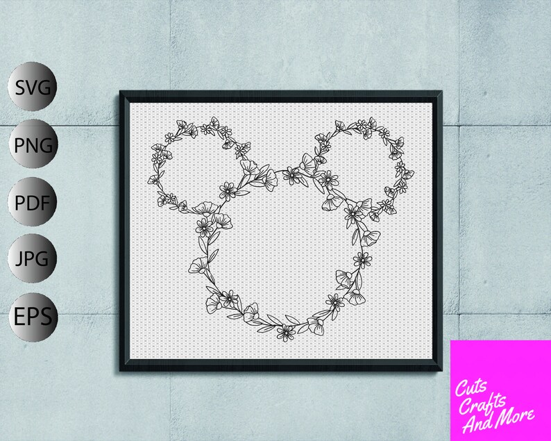 Minnie Mouse Floral Svg Disney SVG Minnie Mouse Flower svg | Etsy